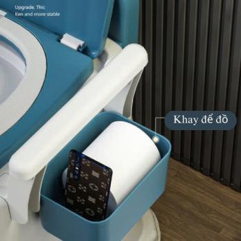 Bồn cầu di động thông minh - Bô vệ sinh cho người già, người khó vận động, tay vịn chắc chắn, tải trọng 100kg